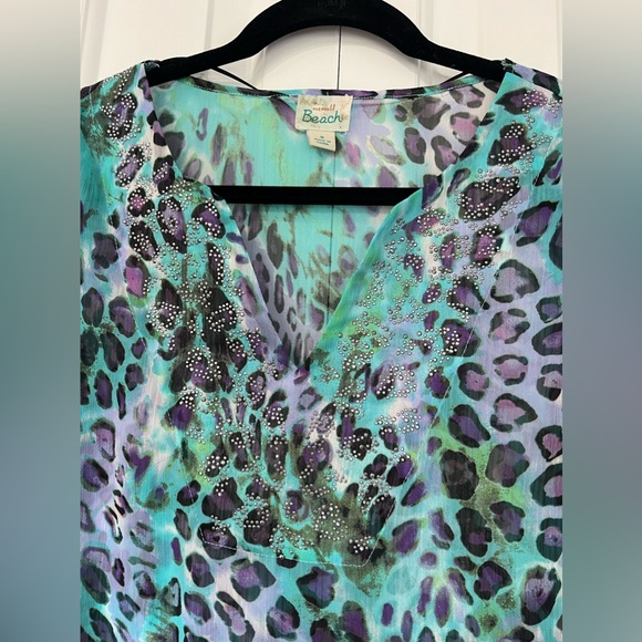 ONE WORLD Beach Cover-Up Size WOMENS Small V-Neck 3/4 Sleeve - Picture 6 of 17